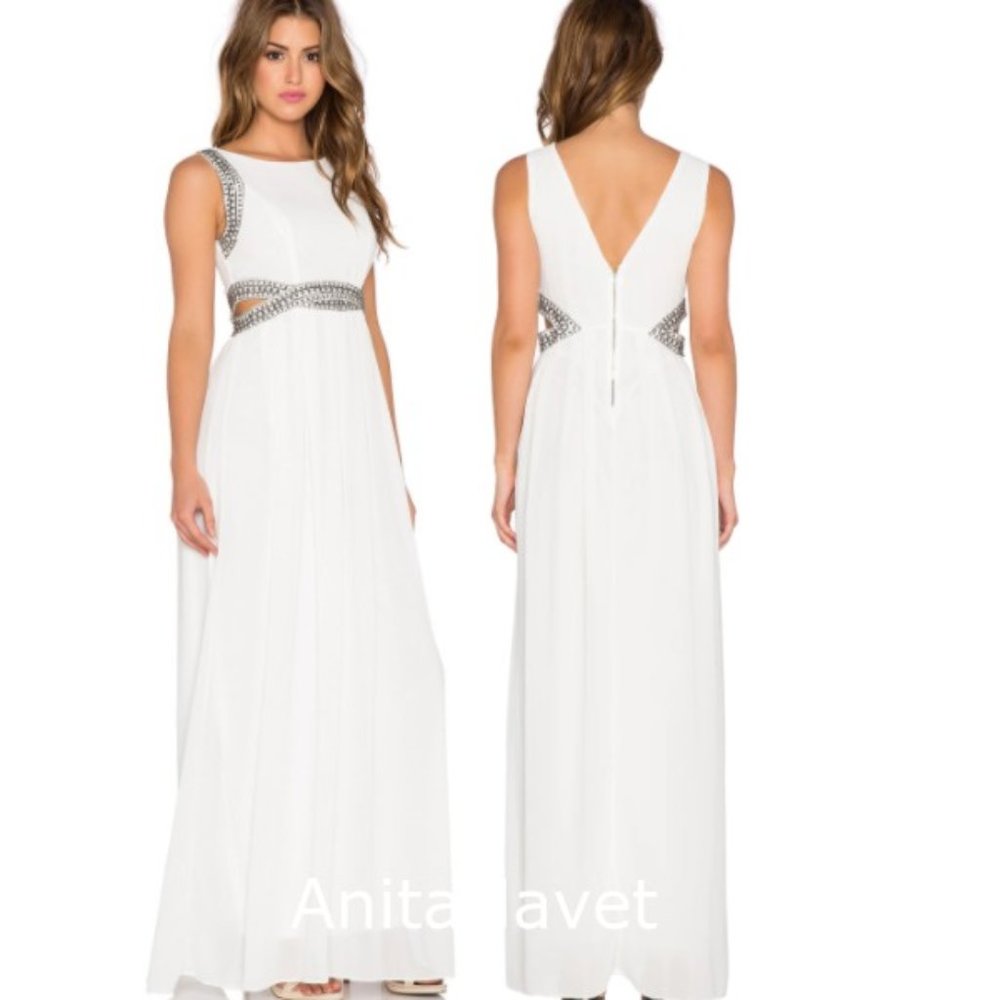 TFNC London Malaga Maxi Dress Color Cream Small